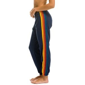 Aviator nation 5 STRIPE SWEATPANTS - NAVY